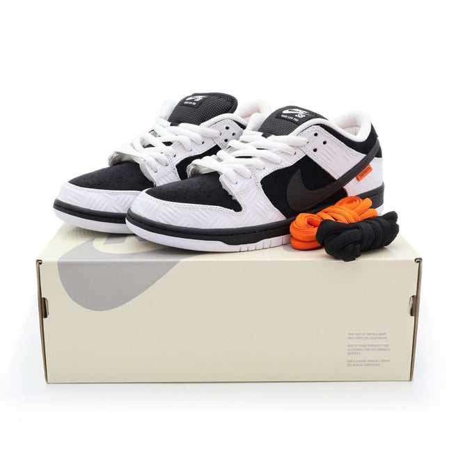 FD2629-100 TIGHTBOOTH Nike SB Dunk Low Pro QS Black White Safety Orange (Men's)