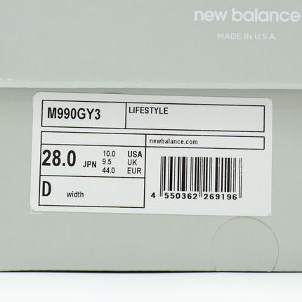 M990GY3 New Balance 990V3 Gray Made in USA MiUSA