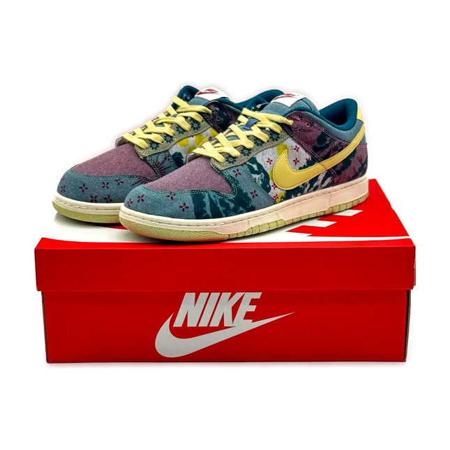 CZ9747-900 Nike Dunk Low Community Garden Midnight Turquoise Cardinal Red Lemon