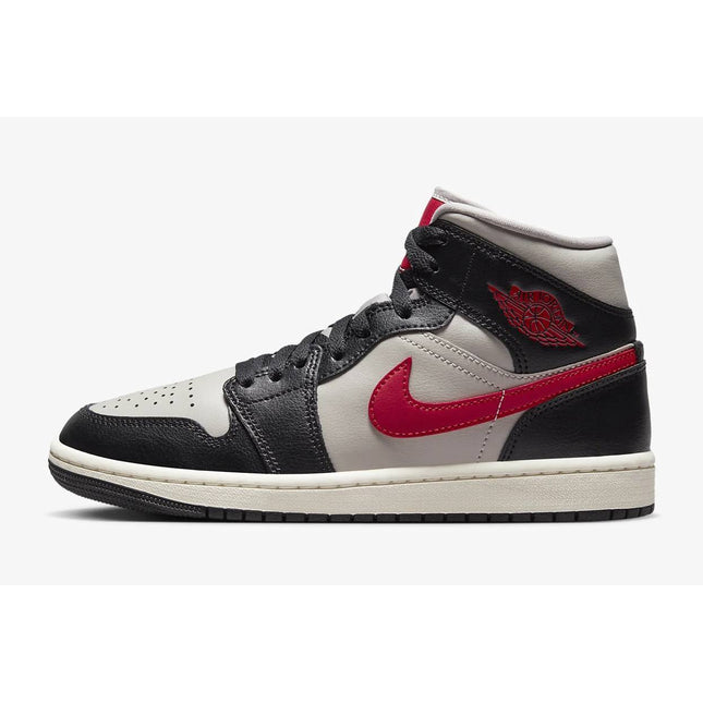 BQ6472-060 Nike WMNS Air Jordan 1 Mid Black Grey Gym Red