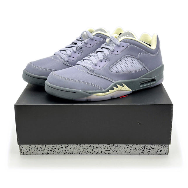 FJ4563-500 Nike Air Jordan 5 Retro Low Indigo Haze Fire Red Flint Grey (Women's)