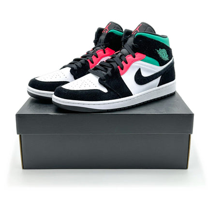 852542-116 Nike Air Jordan 1 Mid SE South Beach Black Pink Green White (Men's)