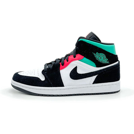 852542-116 Nike Air Jordan 1 Mid SE South Beach Black Pink Green White (Men's)