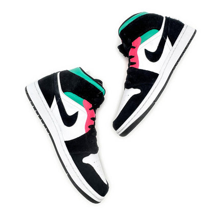 852542-116 Nike Air Jordan 1 Mid SE South Beach Black Pink Green White (Men's)