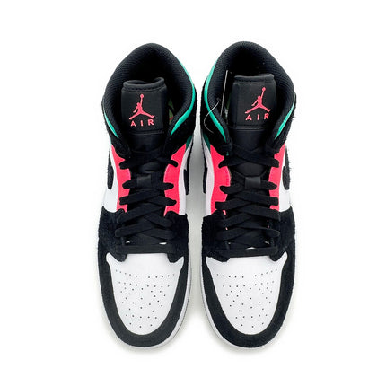 852542-116 Nike Air Jordan 1 Mid SE South Beach Black Pink Green White (Men's)