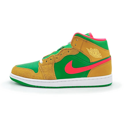 DX4332-700 Nike Air Jordan 1 Mid Wheat Water Melon Chutney Lucky Green (Men's)