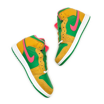 DX4332-700 Nike Air Jordan 1 Mid Wheat Water Melon Chutney Lucky Green (Men's)