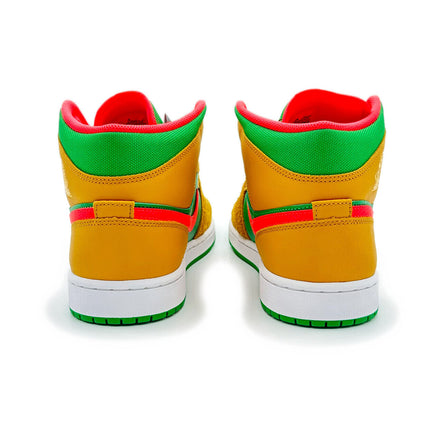 DX4332-700 Nike Air Jordan 1 Mid Wheat Water Melon Chutney Lucky Green (Men's)