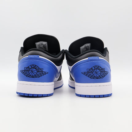 553558-140 Nike Air Jordan 1 Low Black White Alternate Royal Toe Blue (Men's)