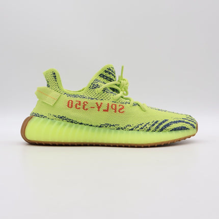 B37572 Adidas Yeezy Boost 350 V2 Semi Frozen Yellow Raw Steel Red Green (Men's)