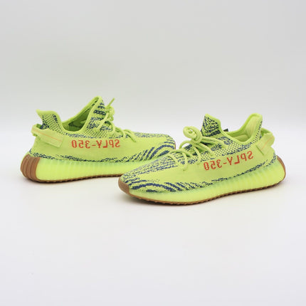 B37572 Adidas Yeezy Boost 350 V2 Semi Frozen Yellow Raw Steel Red Green (Men's)