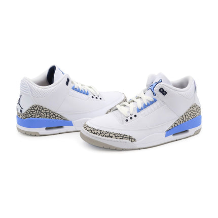 CT8532-104 Nike Air Jordan 3 Retro UNC White Valor Blue Tech Grey (Men's)