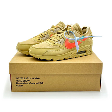 AA7293-200 Nike Air Max 90 Off-White Desert Ore Hyper Jade Bright Mango (Men's)