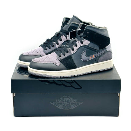 DM9652-001 Nike Air Jordan 1 Mid Craft Inside Out Black Dark Chacoal Grey Sail