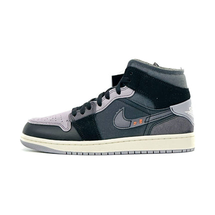 DM9652-001 Nike Air Jordan 1 Mid Craft Inside Out Black Dark Chacoal Grey Sail