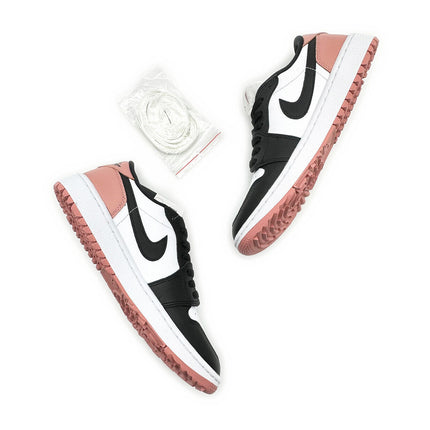 DD9315-106 Nike Air Jordan 1 Low Golf Rust Pink Black White Beige Leather Rose