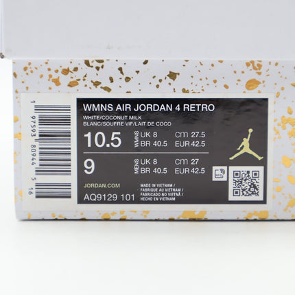 AQ9129-101 Nike Air Jordan 4 Retro Vivid Sulfur Coconut Milk Yellow (Women's)