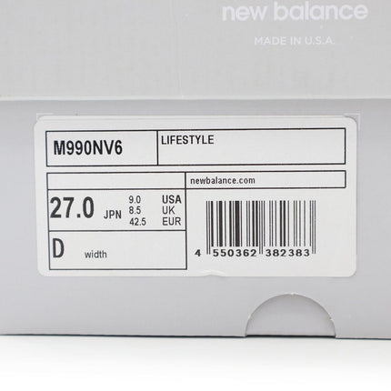 M990NV6 New Balance 990V6 Navy White White (Men's)