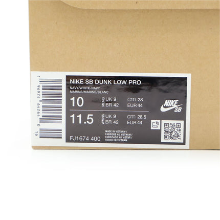 FJ1674-400 Nike SB Dunk Low Pro ISO Orange Label Navy Gum Light Brown (Men's)