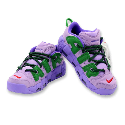 FB1299-500 AMBUSH Nike Air More Uptempo Low Lilac and Apple Green (Men's)