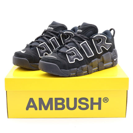 FB1299-001 AMBUSH Nike Air More Uptempo Low Black and White (Men's)