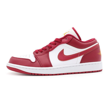 553558-607 Nike Air Jordan 1 Low Cardinal Red White Light Curry Crimson (Men's)