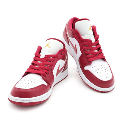 553558-607 Nike Air Jordan 1 Low Cardinal Red White Light Curry Crimson (Men's)