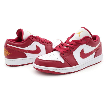 553558-607 Nike Air Jordan 1 Low Cardinal Red White Light Curry Crimson (Men's)