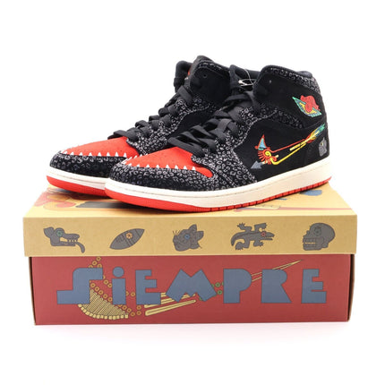 DN4904-001 Nike Air Jordan 1 Mid Siempre Familia Roma Green Chile Red (Men's)