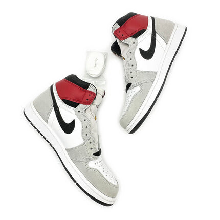 555088-126 Nike Air Jordan 1 High OG Light Smoke Grey Black Varsity Red White