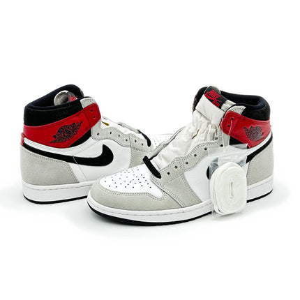 555088-126 Nike Air Jordan 1 High OG Light Smoke Grey Black Varsity Red White