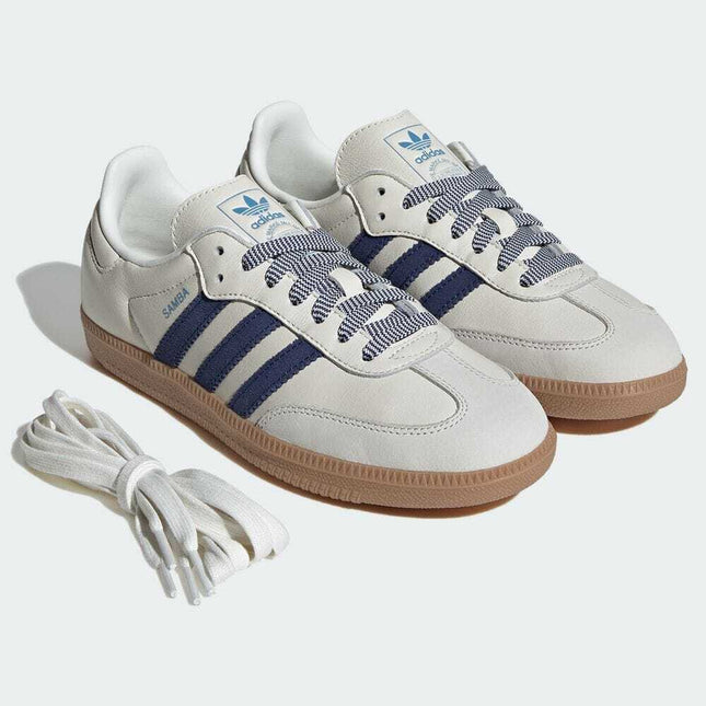 JI3907 adidas Originals WMNS Samba OG Off White Dark Blue Clear Sky (Women's)