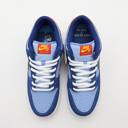 DX5549-400 Nike Dunk Low SB Why So Sad? Coastal Blue Speed Yellow Red (Men's)