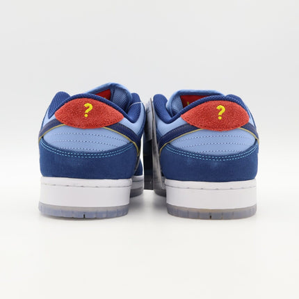 DX5549-400 Nike Dunk Low SB Why So Sad? Coastal Blue Speed Yellow Red (Men's)