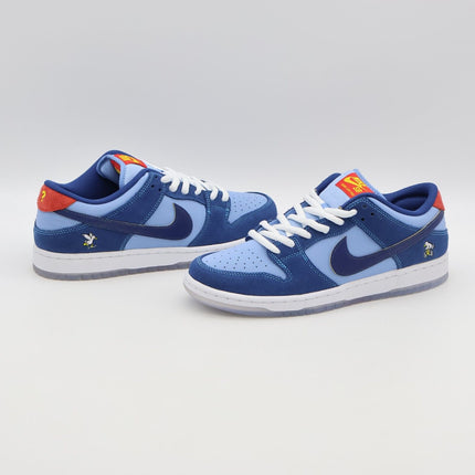 DX5549-400 Nike Dunk Low SB Why So Sad? Coastal Blue Speed Yellow Red (Men's)