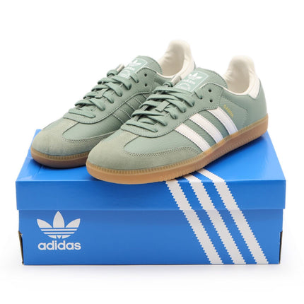 IE7011 adidas Originals Samba OG Silver Green Chalk White Gum Brown (Women's)