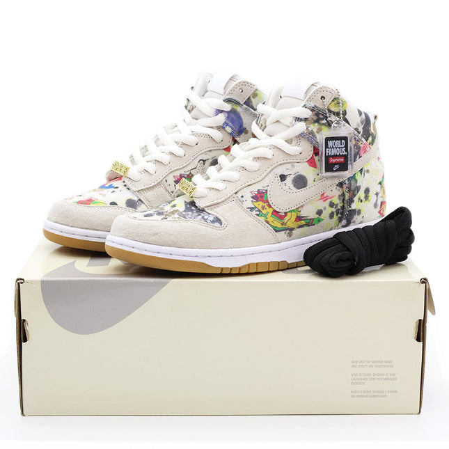 FD8779-100 Supreme Nike SB Dunk High Rammellzee White (Men's)