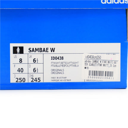 ID0438 adidas Originals Sambae Better Scarlet Cloud White Grey Red (Women's)