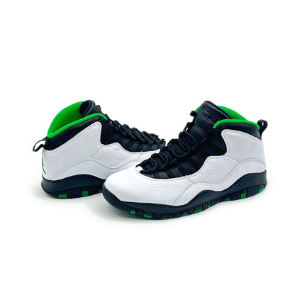 310805-137 Nike Air Jordan 10 Retro Seattle Super Sonics Pine Green White Black