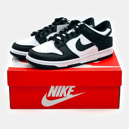 CW1590-100 Nike Dunk Low Retro White Black Panda GS Classic Sneakers Leather