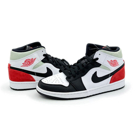 852542-100 Nike Air Jordan 1 Mid SE Black Gym Red White Light Smoke Grey (Men's)