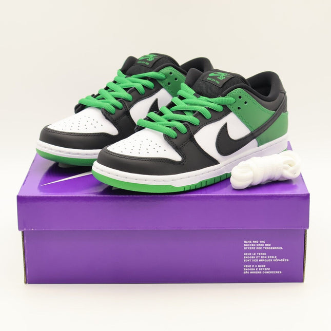 BQ6817-302 Nike SB Dunk Low Pro Black and Classic Green Black White (Men's)