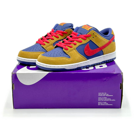 BQ6817-700 Nike SB Dunk Low Pro Wheat Purple Reverse Papa Bear Red (Men's)