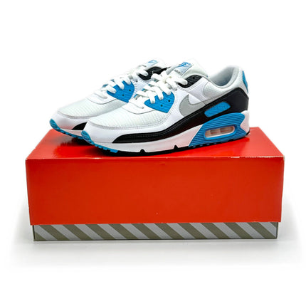 CJ6779-100 Nike Air Max 90 Laser Blue Black White Grey Fog Cyan Sky (Men's)