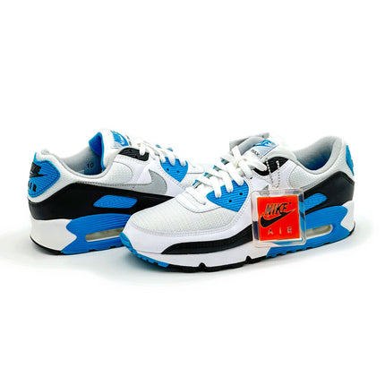 CJ6779-100 Nike Air Max 90 Laser Blue Black White Grey Fog Cyan Sky (Men's)