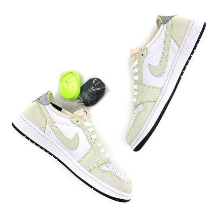 DM7837-103 Nike Air Jordan 1 Retro Low White Ghost Green Black White Yellow