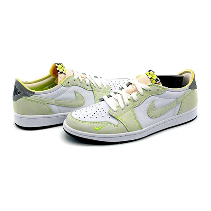 DM7837-103 Nike Air Jordan 1 Retro Low White Ghost Green Black White Yellow