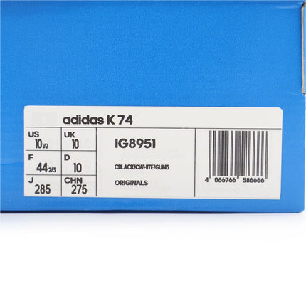 IG8951 adidas Originals K 74 Core Black Core White Gum Brown (Men's)