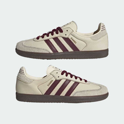 IG1987 adidas Originals WMNS Samba OG Wonder White Maroon Putty Grey (Women's)