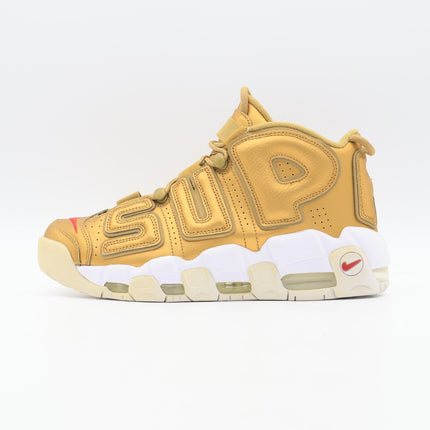 Size 9 - 902290-700 Nike Air More Uptempo x Supreme Metallic Gold 2017